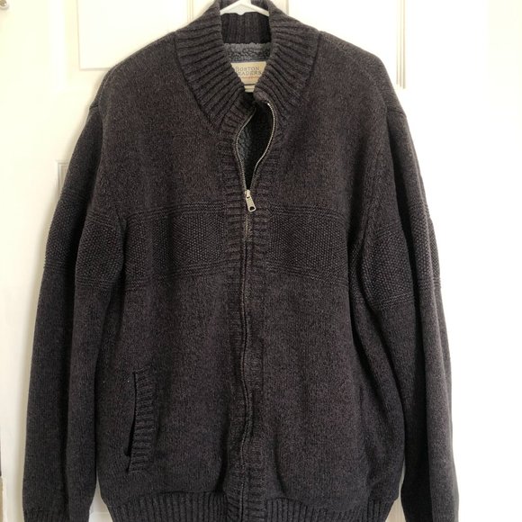 Boston Traders Knit Zip Fleece Lined Sweater, XL - Picture 1 of 7
